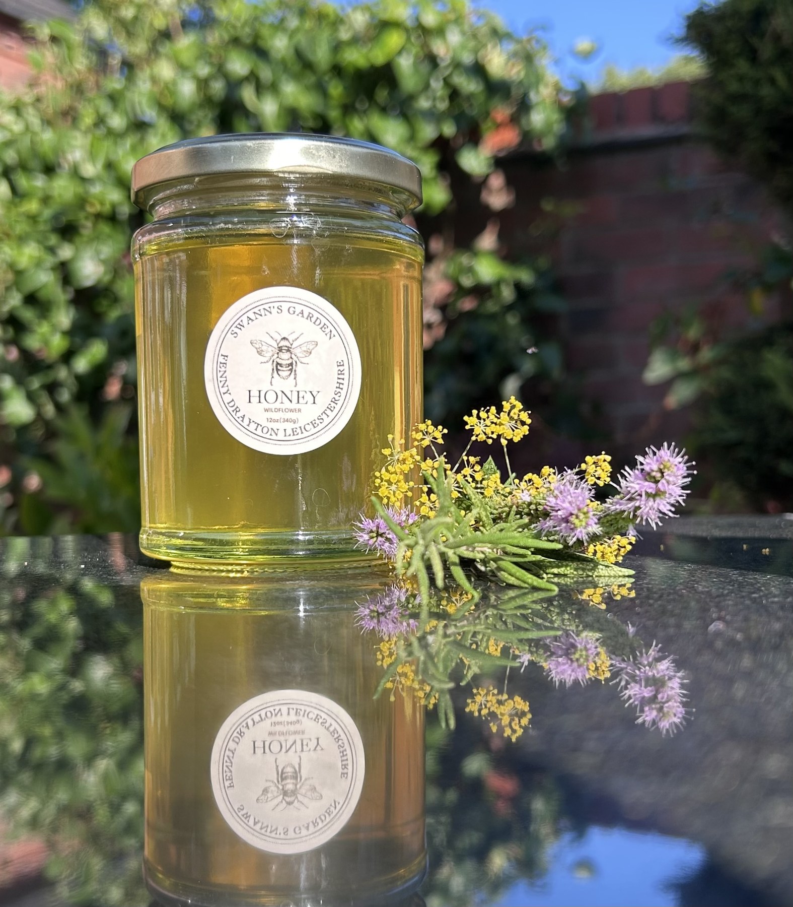 Swann's Garden wildflower honey with garden flowers